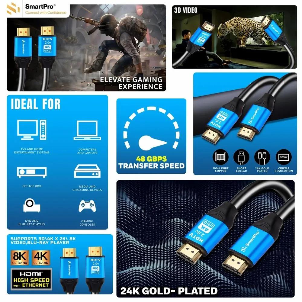 Smart-Pro HDMI Cable 4K 60Hz 3m (SP-H402) view 4
